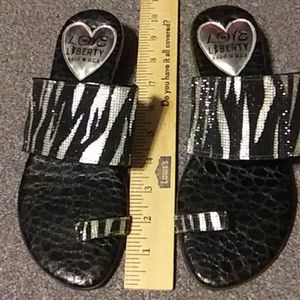 Love and liberty dazzled sandals